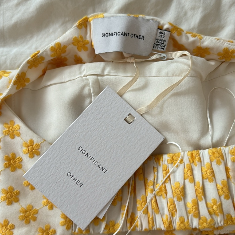 Significant Other Allure Strapless Embroidered Sunflower Maxi Dress, size 2, NWT - Picture 4 of 6